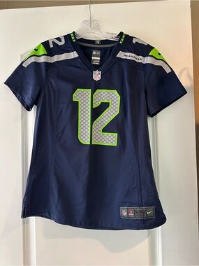 Nike Seattle Seahawks Navy & Neon Green #12 Football Jersey